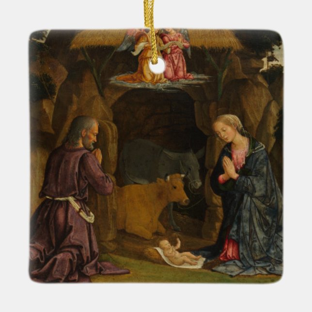 Die Geburt Christi, 1480s Keramikornament (Vorderseite)