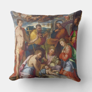 Die Geburt Christi, 1534 (Öl auf Platte) Kissen