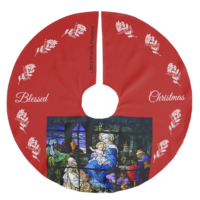 DIE GEBURT CHRISTI #8 POLYESTER WEIHNACHTSBAUMDECKE (Vorderseite)