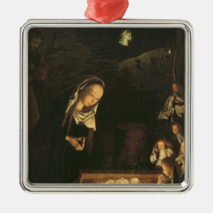 Die Geburt Christi nachts Silbernes Ornament