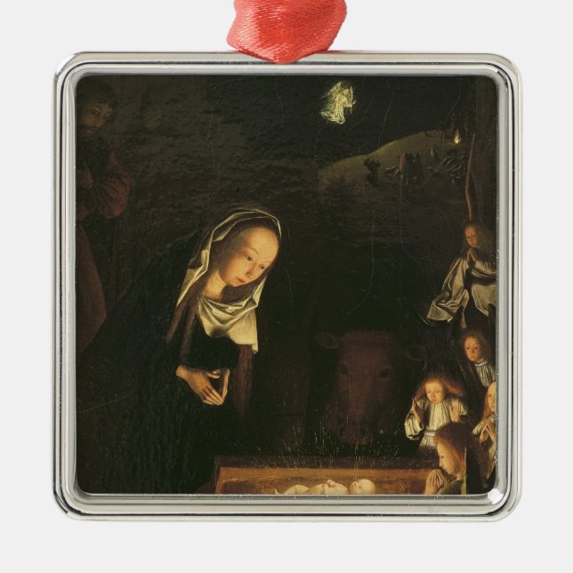Die Geburt Christi nachts Silbernes Ornament (Vorne)