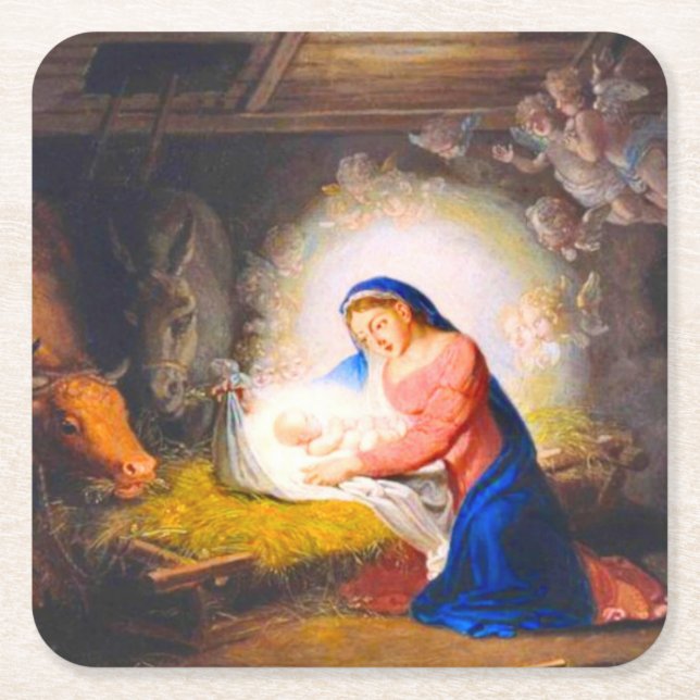 Die Geburt Christi Rechteckiger Pappuntersetzer (Vorderseite)