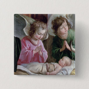 Die Geburt Christi, vom Buxtehude Altar, 1400-10 Button