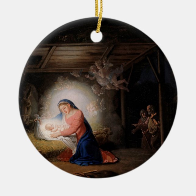 Die Geburt Christi (von Wladimir Borovikowski) Keramik Ornament (Vorne)