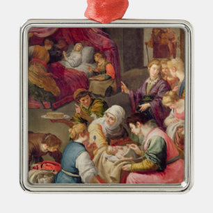 Die Geburt der Jungfrau, 1640 (Öl auf Leinwand) Ornament Aus Metall