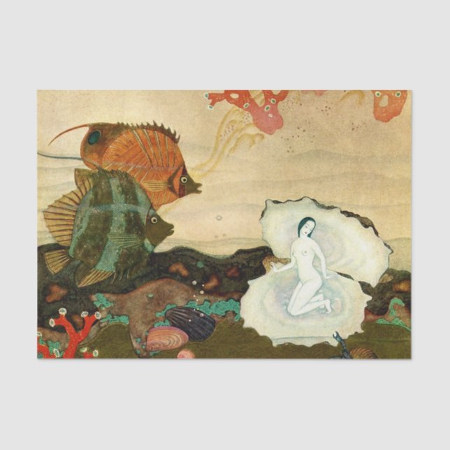 "Die Geburt der Perle" von Edmund Dulac Seidenpapier (Vorderseite)