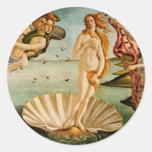 Die Geburt der Venus   Botticelli Runder Aufkleber