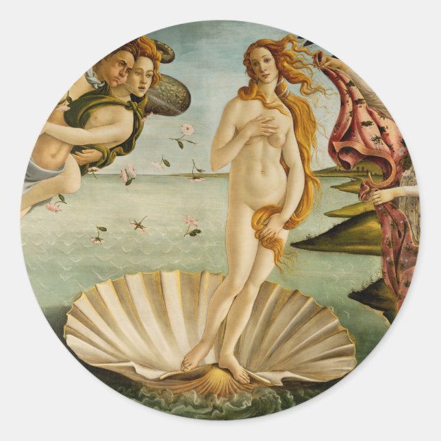 Die Geburt der Venus | Botticelli Runder Aufkleber (Vorderseite)