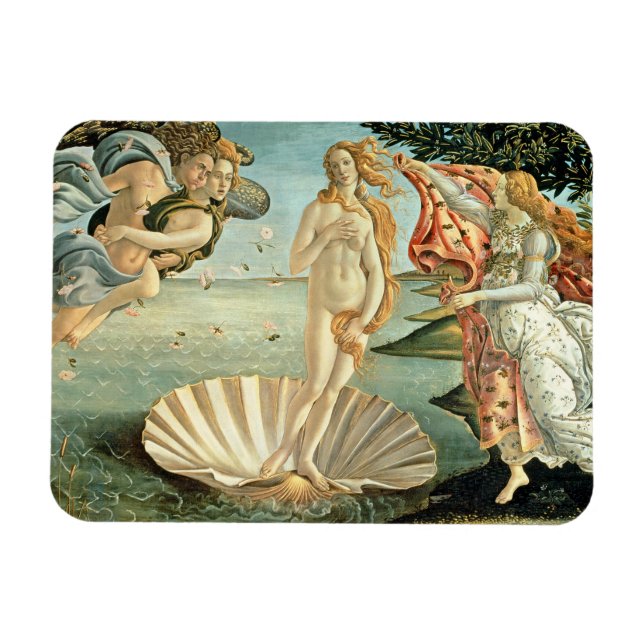 Die Geburt der Venus, c.1485 (Tempera auf der Lein Magnet (Horizontal)