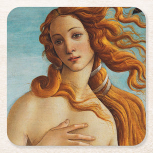 Die Geburt der Venus (Detail), Sandro Botticelli Rechteckiger Pappuntersetzer