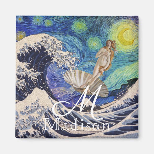 Die Geburt der Venus in der Großen Welle Magnet (Vorne)