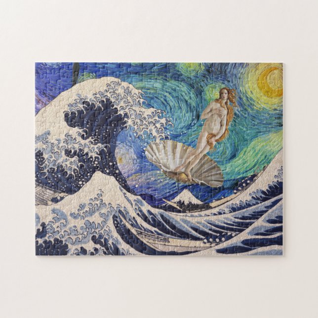 Die Geburt der Venus in der Großen Welle Puzzle (Horizontal)