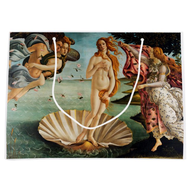 Die Geburt der Venus, Sandro Botticelli, 1485 Große Geschenktüte (Vorderseite)