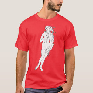 Die Geburt der Venus Sandro Botticelli Black Line T-Shirt
