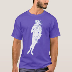 Die Geburt der Venus Sandro Botticelli Blaue Linie T-Shirt