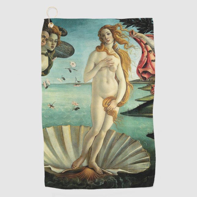 Die Geburt der Venus von Sandro Botticelli Golfhandtuch (Vorderseite)