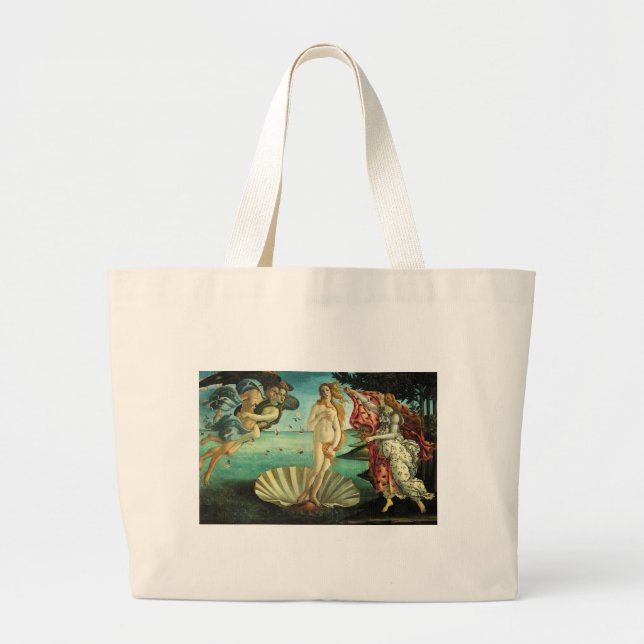 Die Geburt der Venus von Sandro Botticelli Jumbo Stoffbeutel (Vorne)