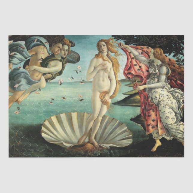 Die Geburt der Venus von Sandro Botticelli Seidenpapier (Vorderseite)