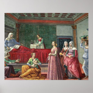 Die Geburt des Johannes des Täufer (Fresko) (siehe Poster