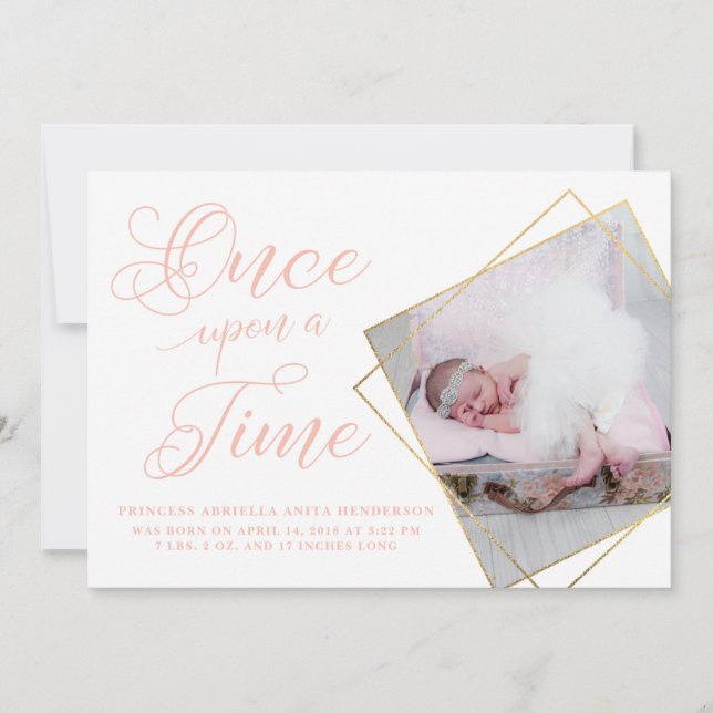Die Geburt einer Prinzessin war einmal bekannt Ankündigung (Vorderseite)