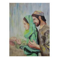 Die Geburt: Heilige Familie mit neugeborenem Jesus