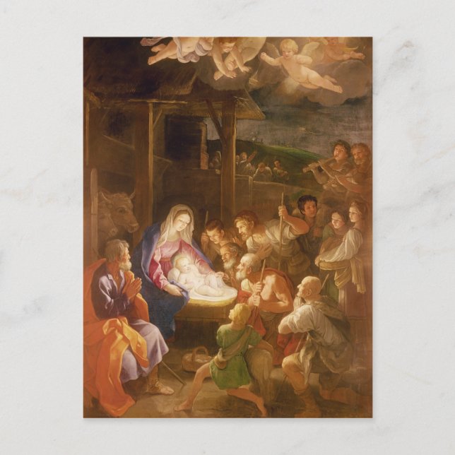 Die Geburt in der Nacht, 1640 Postkarte (Vorderseite)