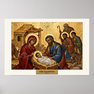 Die Geburt Jesu — byzantinisches Ikon Poster