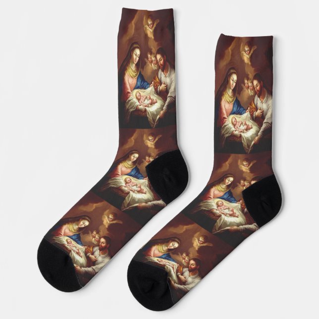 Die Geburt Jesu Christi Socken (Linkes Detail)