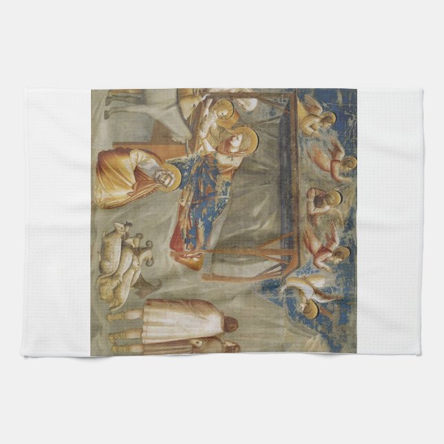 Die Geburt Jesu Christi von Giotto Geschirrtuch (Horizontal)