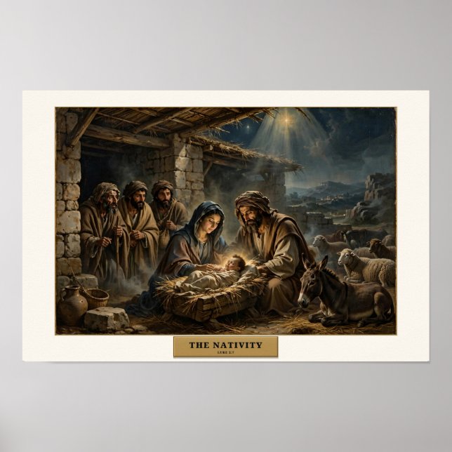 Die Geburt Jesu — Da Vinci Stil Poster (Vorne)