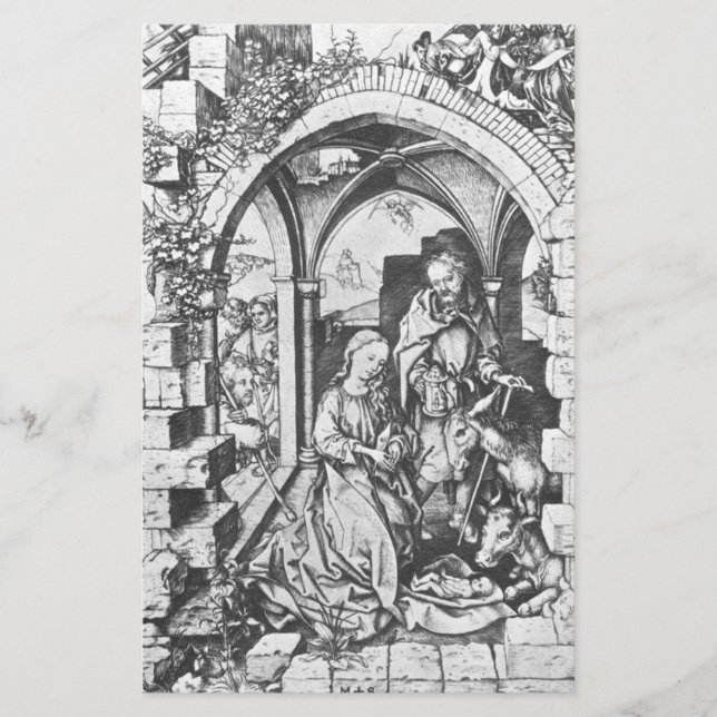 Die Geburt Jesu (von Martin Schongauer) Briefpapier (Vorderseite)