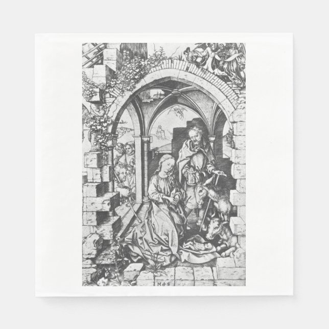 Die Geburt Jesu (von Martin Schongauer) Serviette (Vorderseite)