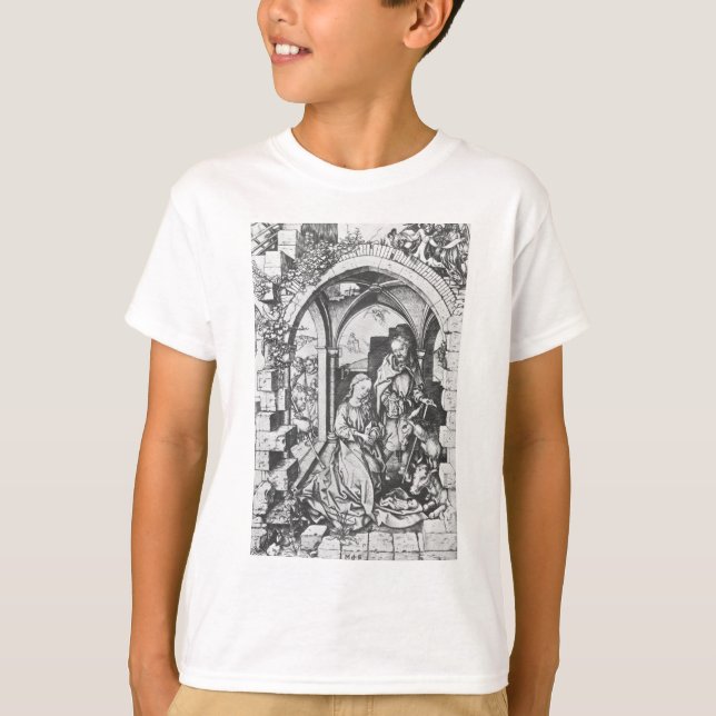 Die Geburt Jesu (von Martin Schongauer) T-Shirt (Vorderseite)