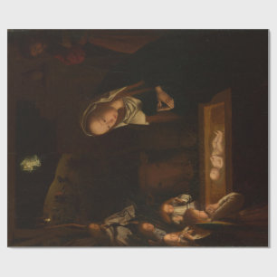 Die Geburt Jesu, Weihnachten, in der Nacht Geschenkpapier