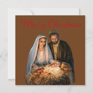 Die Geburt mit Maria, Joseph und dem Baby Jesus Feiertagskarte
