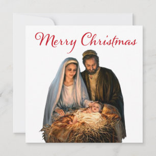 Die Geburt mit Maria, Joseph und dem Baby Jesus Feiertagskarte