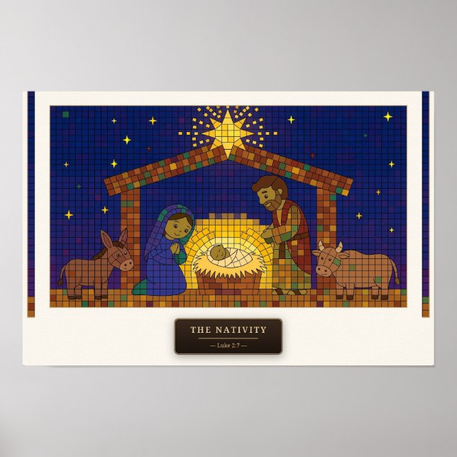 Die Geburt — Rubiks Cube-Mosaik Poster (Vorne)