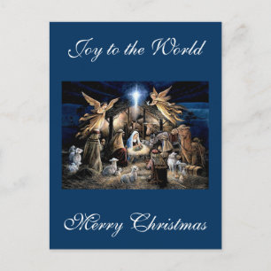 Die Geburt von Baby Jesus Weihnachtsgrüße Postkarte