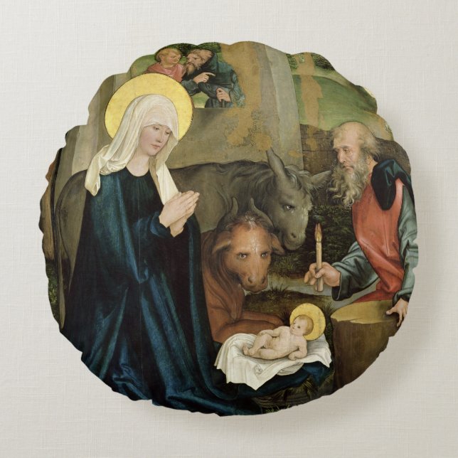 Die Geburt von Christus Rundes Kissen (Vorderseite)