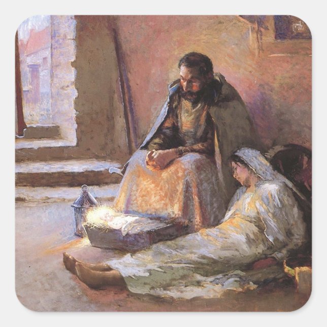 Die Geburt von Gari Melchers Quadratischer Aufkleber (Vorderseite)