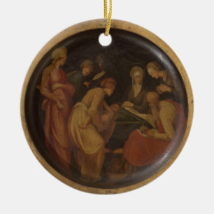 Die Geburt von Johannes der Baptist, c.1526 (Öl a Keramikornament