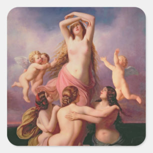Die Geburt von Venus, 1846 Quadratischer Aufkleber