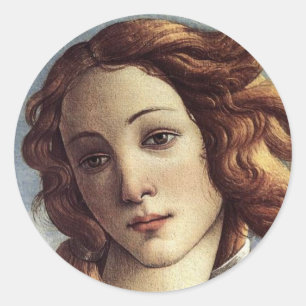 Die Geburt von Venus (Detail) Runder Aufkleber