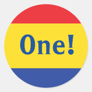 Die Geburtstagspartei des Kindes in Primärfarben Runder Aufkleber