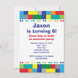 Die Geburtstagsparty des "Stacking Bricks Boy" Einladung