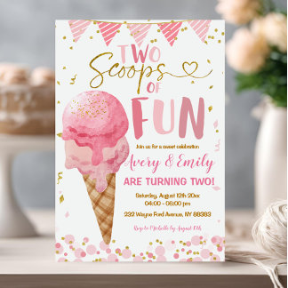 Die Geburtstagsparty von zwei Schüsseln Spaß Rosa Einladung