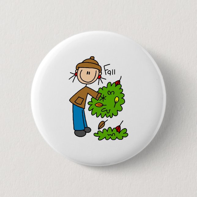 Die gefallenen Blätter des Herbstbeutels Button (Vorderseite)