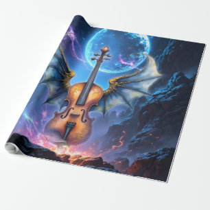 Die geflügelte Violine der mondbeschienenen Reiche Geschenkpapier