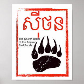 Die geheime Ordnung des Angkor Red Panda Logos Poster