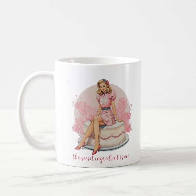 „Die geheime Zutat bin ich“ Girly Retro  Kaffeetasse (Links)